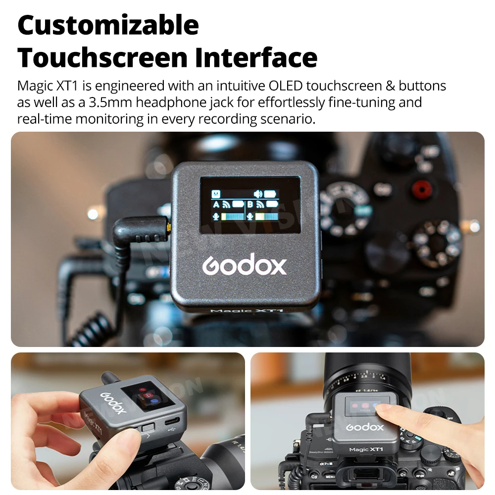 GODOX 매직 XT1 무선 마이크 시스템, 최대 200M LOS 레인지 프로 오디오 트리트먼트, UAC 지지대 디지털 오디오 녹음, 2.4GHz