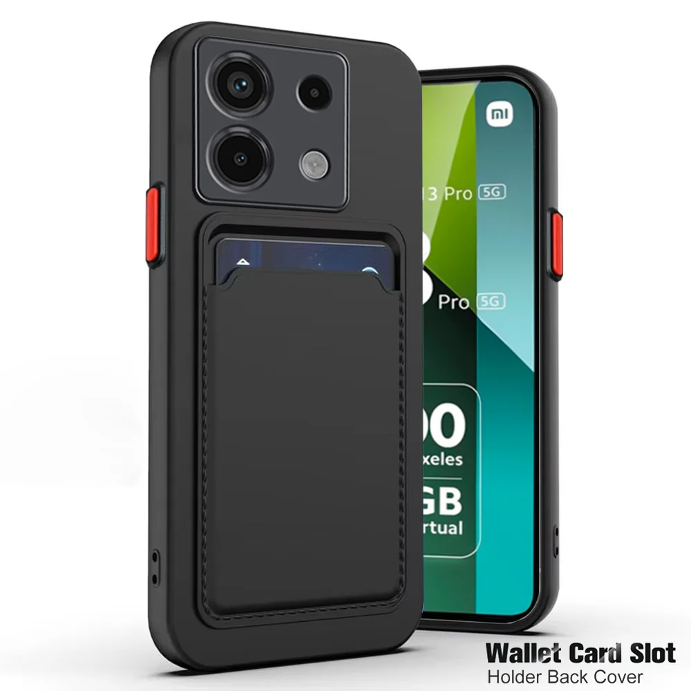 Elegant Leather Silicone Wallet Phone Case with Card Slots