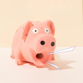 Squeaky Pig Dog Toy Durable Rubber Pig Squeaker Dog Puppy Chew Toys Latex Interactive Cute Toy for Small Medium Large Dogs 3