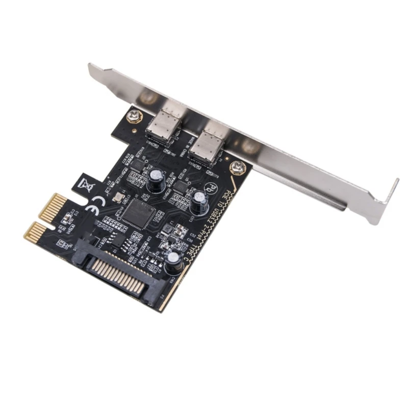 Best Seller PCIE to USB 3.2 GEN1 Expansion Card 5Gbps 2 Port Type C USB 3.2 GEN1 Card Front Panel Adapter for Desktop