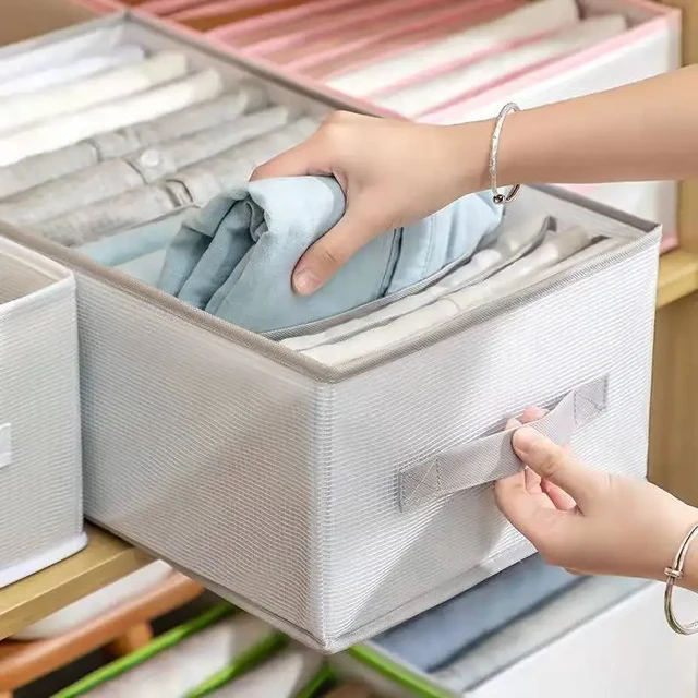 Closet Organizer Jeans T-shirt Drawer Storage Box Underwear Bras Sock Storage  Box Clothes Wardrobe Compartment Sorting Bag Pants Panties Socks Wardrobe  Drawer Type Bra Underwear Grid Packing Box Mesh Grid Folding Closet