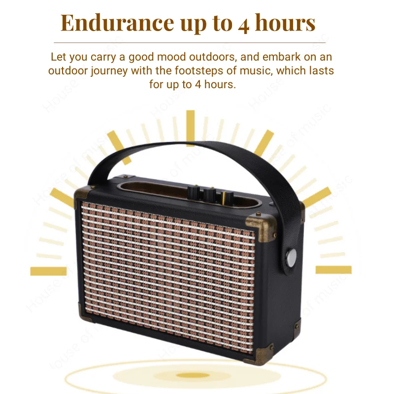 FM Radio Classic Retro Wireless Bluetooth Speakers High-power Stereo Surround Home Theater Subwoofer Outdoor Portable Sound Box