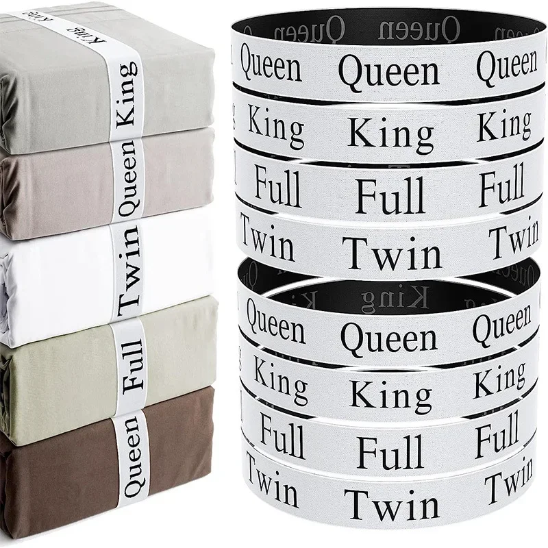 4Pcs Elastic Bedsheets Bands Bed Sheet Clothes Storage Organizer Sheet Closet Organization Labels Letter Sheet Straps