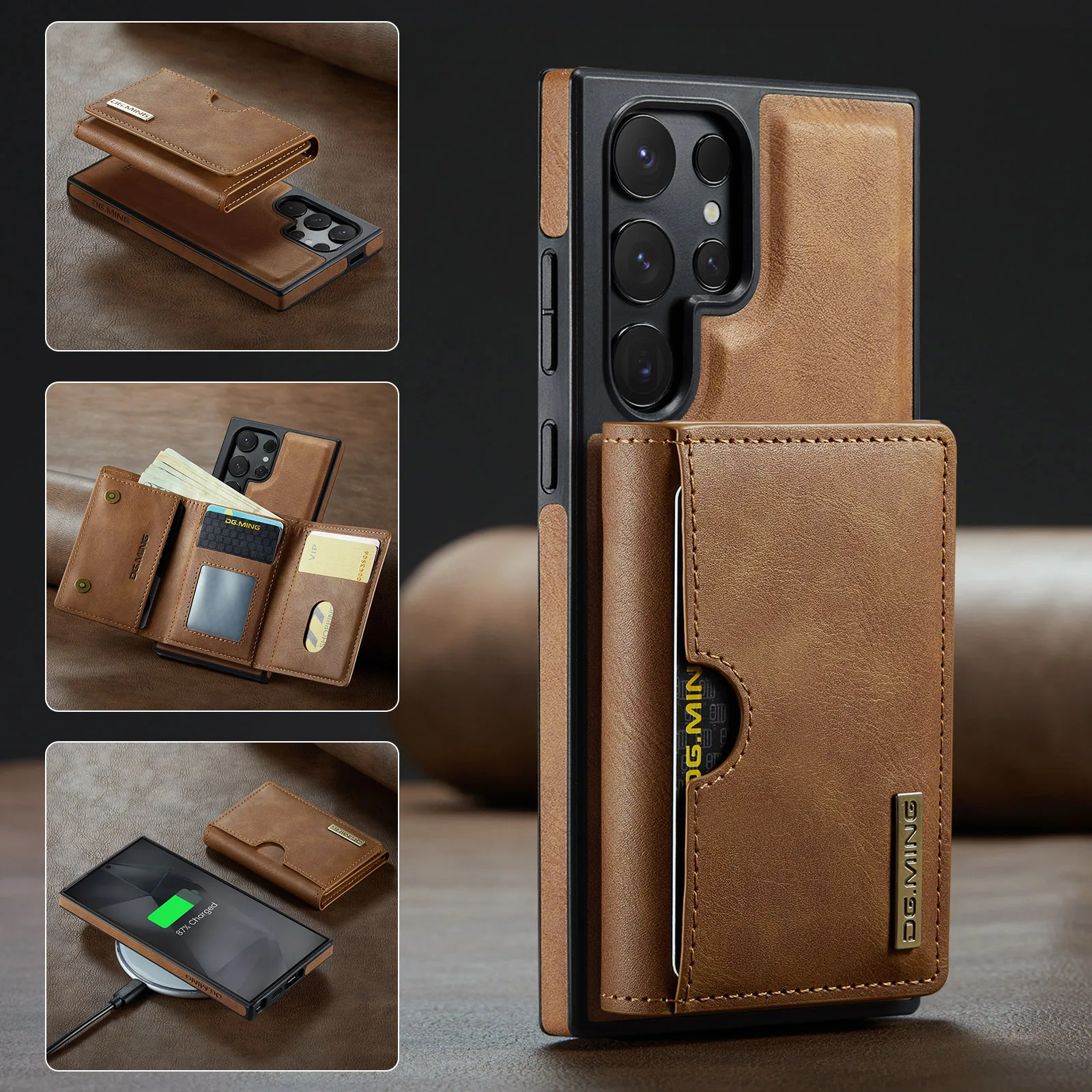 Detachable Magnetic Wallet Case with RFID Blocking and Card Holder