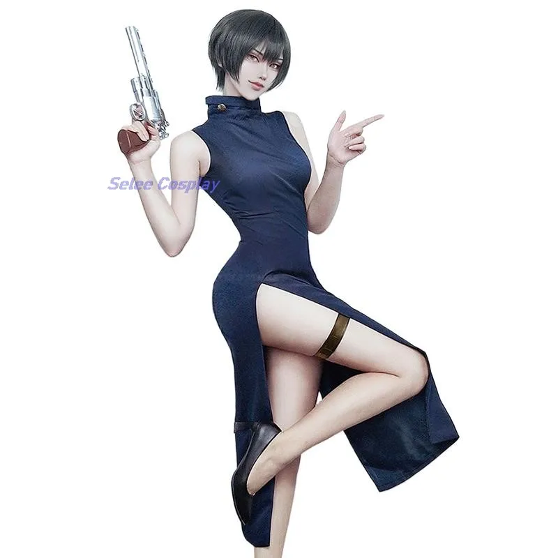 Mai Zenin Cosplay Costume Sleeveless Dress Outfit Wig Women Zen in Mai Adult Halloween Carnival Party RolePlay Suit Women Set