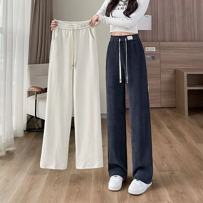 2023 New Wide-leg Pants Women Spring Autumn Narrow Version High Waist Drape Loose Slim Sweatpants Straight Casual Pants set of 4pcs large depth spring clamps for working in narrow spaces