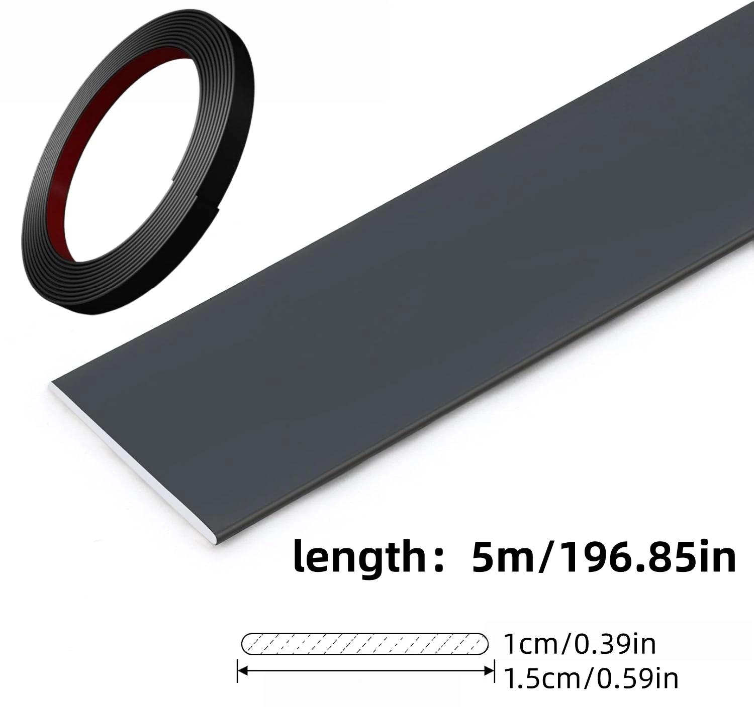 1pc 5mX1cm/1.5cm Flat Background Wall Ceiling Edge Strip Stickers Living Room Decorative Lines Furniture Stickers 2