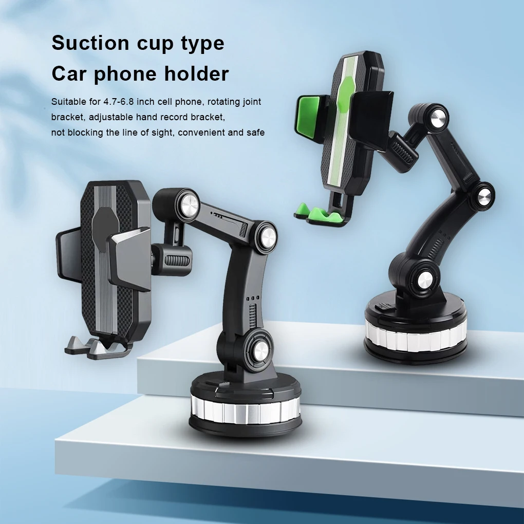 

Phone Holder Windshield Mount Stand Universal Suction Cup Hands-Free Long Arm Adjustable 360 Degree Rotating Accessories