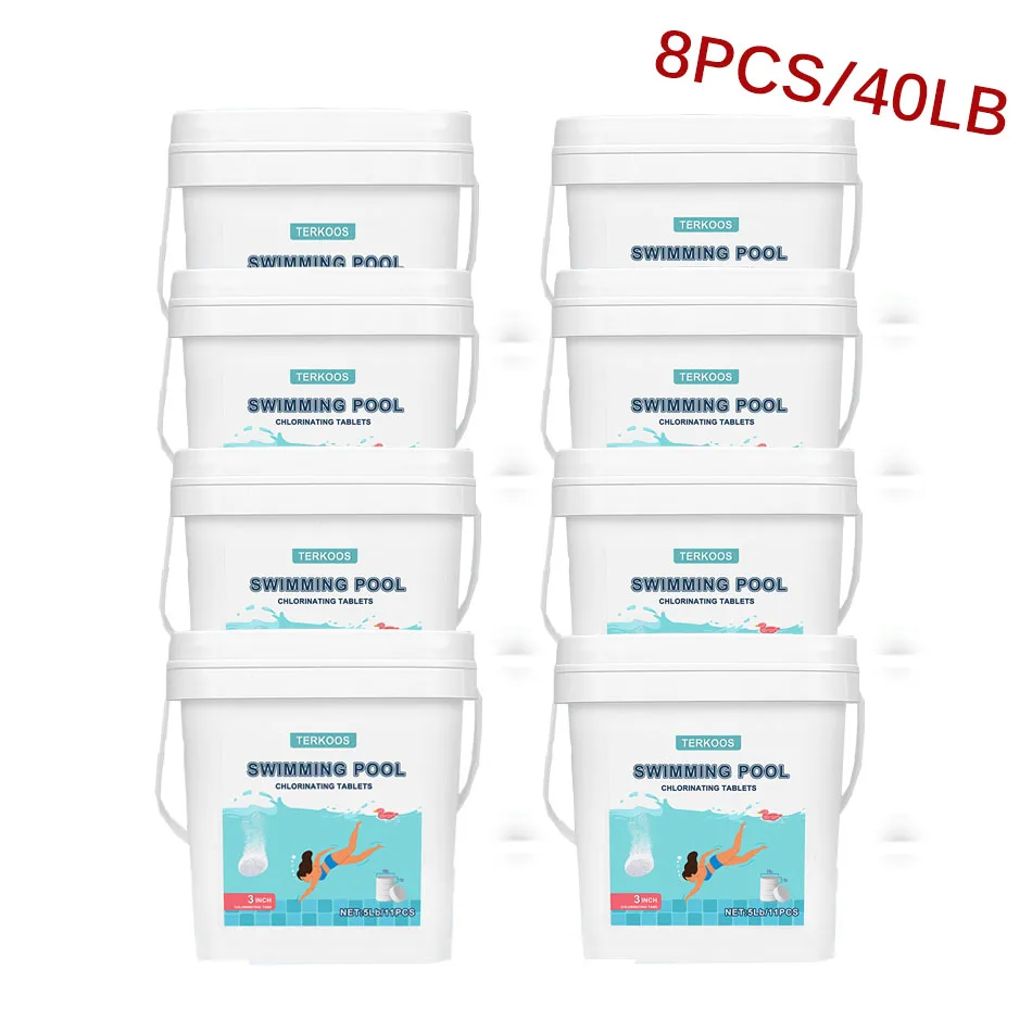 Pool Chlorine Tablets 40LB 3inch Chlorine Tablets For Swimming Pools Water Purifier Dose Stabilized