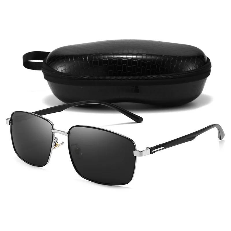 Men's Polarized Sunglasses Cycling Driving Fishing Square Metal Frame