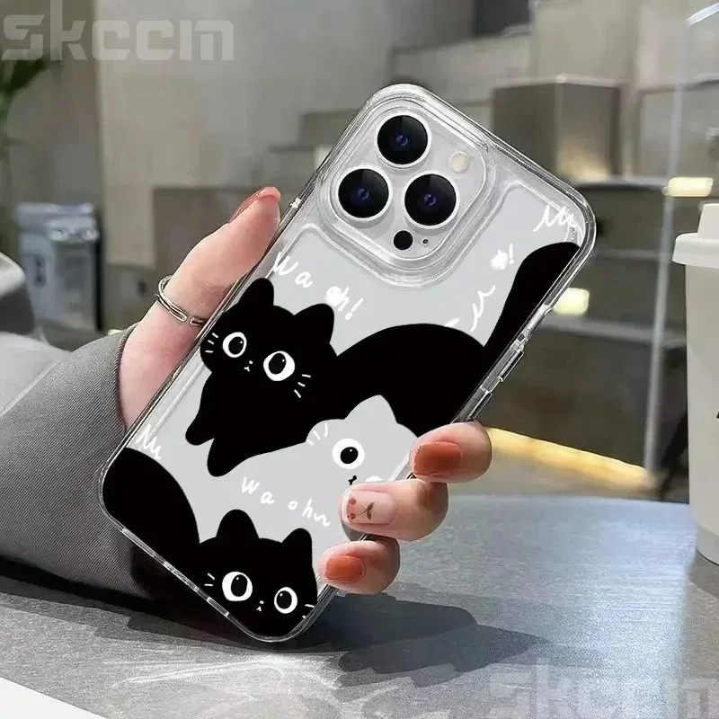 Cute Cartoon Animal Cat Soft Clear Phone Case Cover