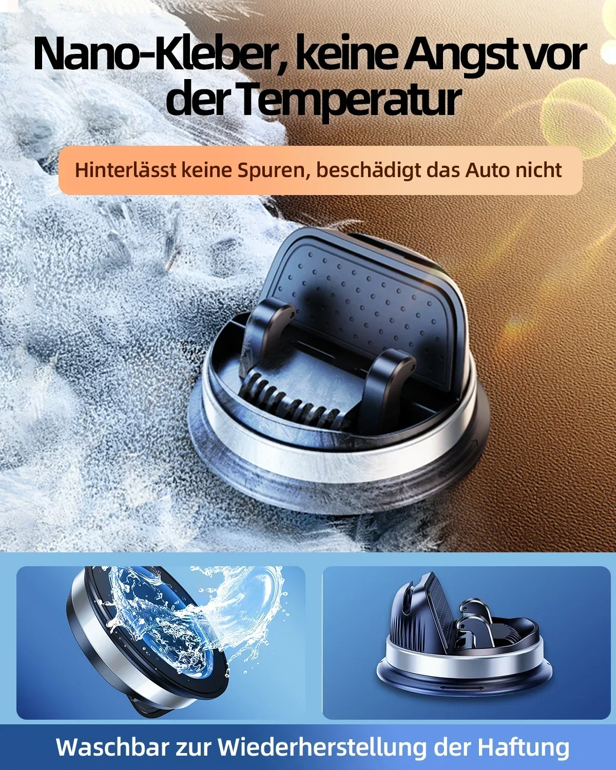 Eary Car Mount 360°Rotatable Dashboard Adhesive Phone Holder for iPhone 16/15/14/13 Pro Max Samsung S24 S23 Ultra Z fold 3/4/5/6