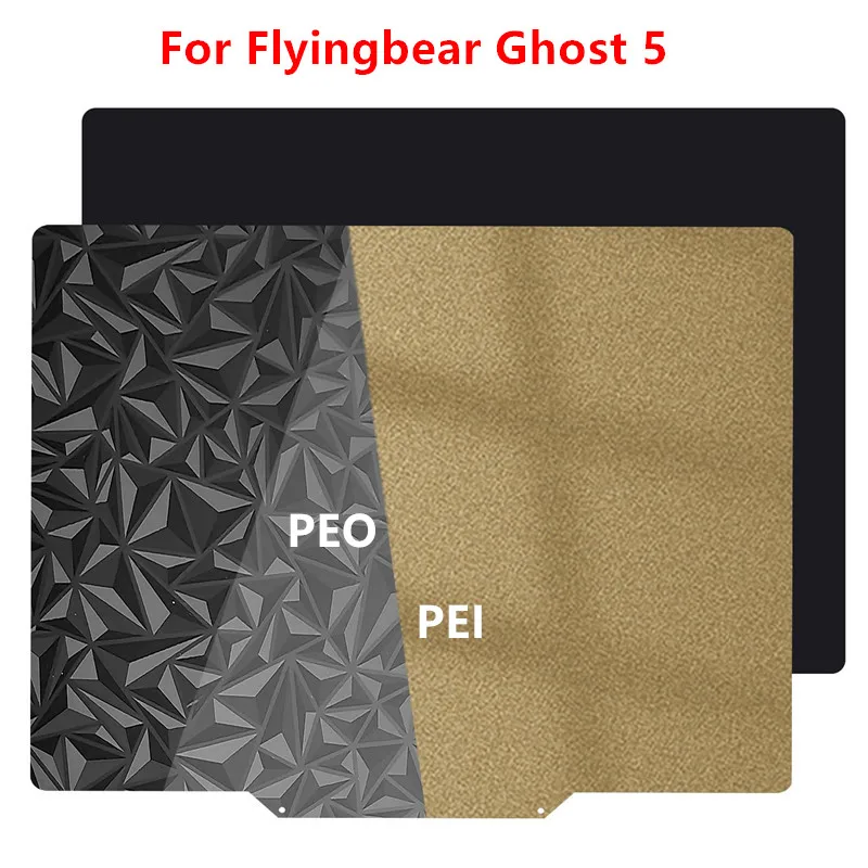 Für Flyingbear Ghost 5 Doppelseitige PEI+PEO/PET-Druckplatte aus Kohlefaser-Federstahl für 3D-Drucker, 214x275