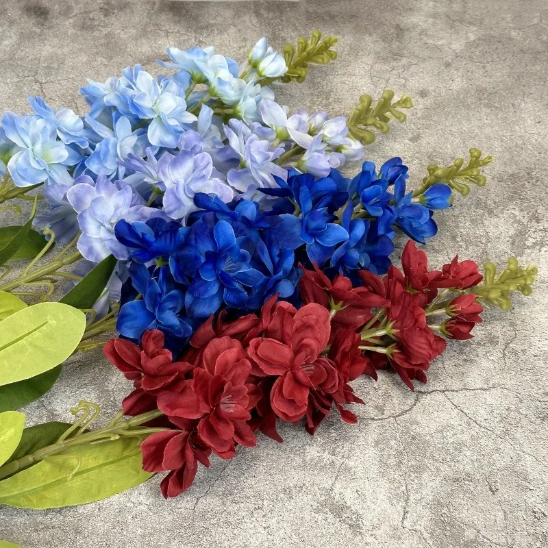 Fiore Di Gladiolo Artificiale Viola 80 Cm - Stelo Finto Con Foglie E Boccioli Per Bouquet Da Sposa E Decorazione Casa