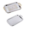 Nordic Stainless Steel Serving Tray with Handles Elegant Rectangular Coffee Bar Holder Dessert Display Plate Decor 3