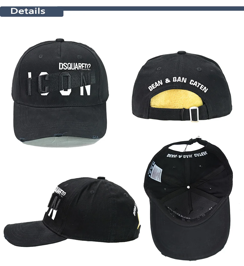 DSQICOND2 hat Letter ICON Hats Cotton 