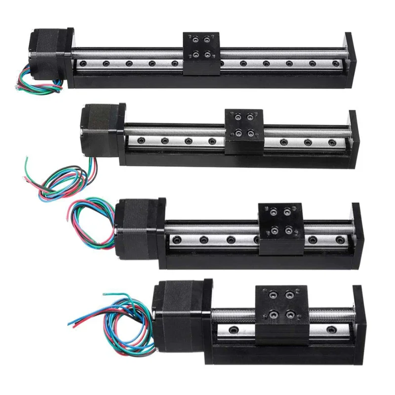 Mini Trilho de Mesa Deslizante tipo t Estágio Linear Motor de Passo Nema 11 Eixo Xyz Impressora Cnc 3d Curso 50300 mm 28 mm