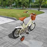 Vélo pour enfants de 12 pouces avec roues d'entraînement + panier, vélo pour enfants à deux freins, charge 40 kg pour les âges de 2 à 4 ans (vert/jaune/rose) 5