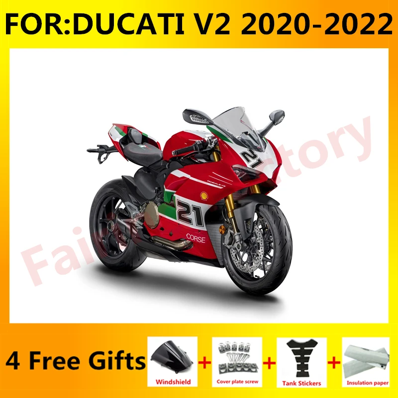 

New ABS Motorcycle Injection mold Fairings Kit Fit For Panigale V2 v2s v2r 2020 2021 2022 Bodywork full fairing set red white