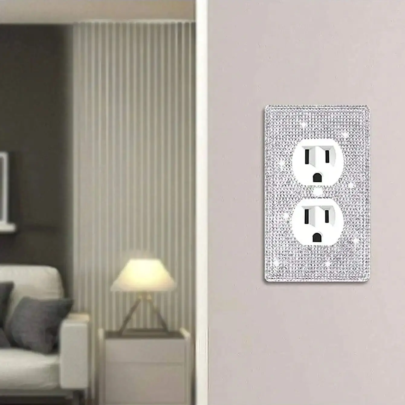 Rhinestones Wall Plates Light Switch Sticker Decorative Cover