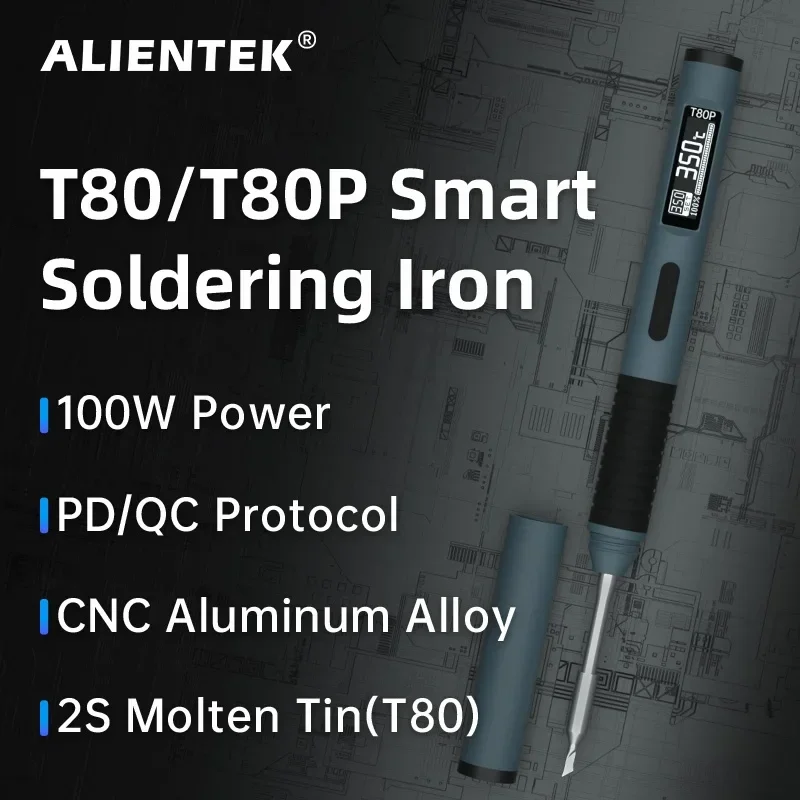 ALIENTEK T80 T80P Smart Soldering Iron PD 65W QC Adjustable Constant Temperature Portable Electric Welding Repair Tools 2