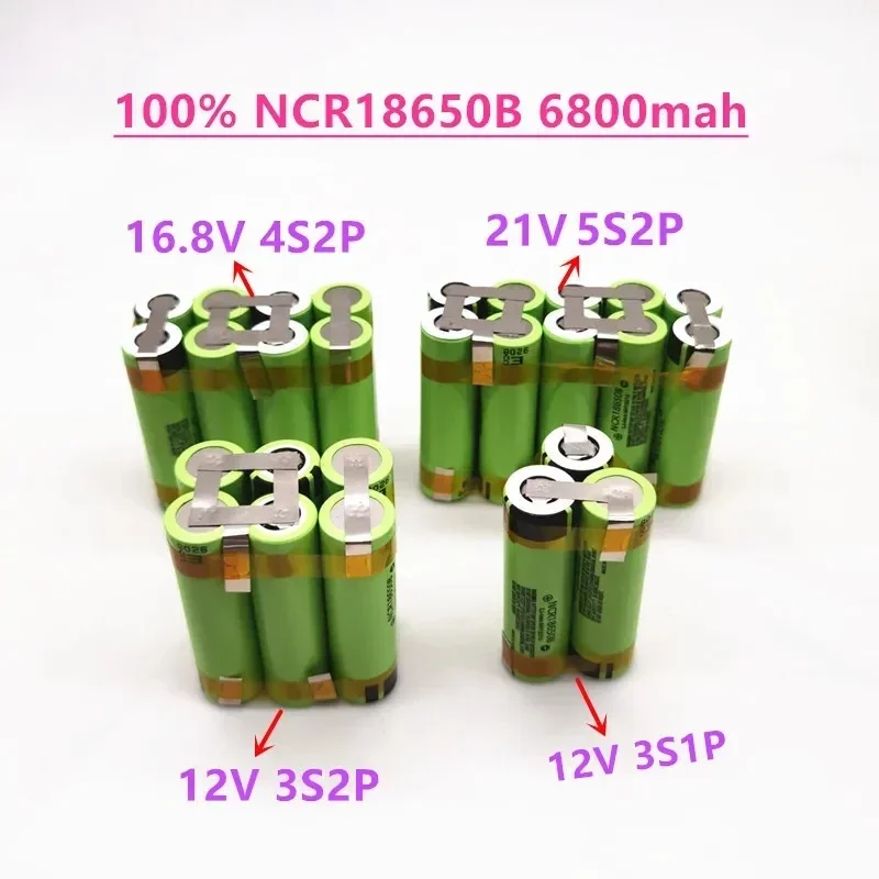 

New NCR18650B screwdriver 12V 16.8V 21V 25V battery pack NCR18650B 6800mah 20A Shula screwdriver battery discharge current