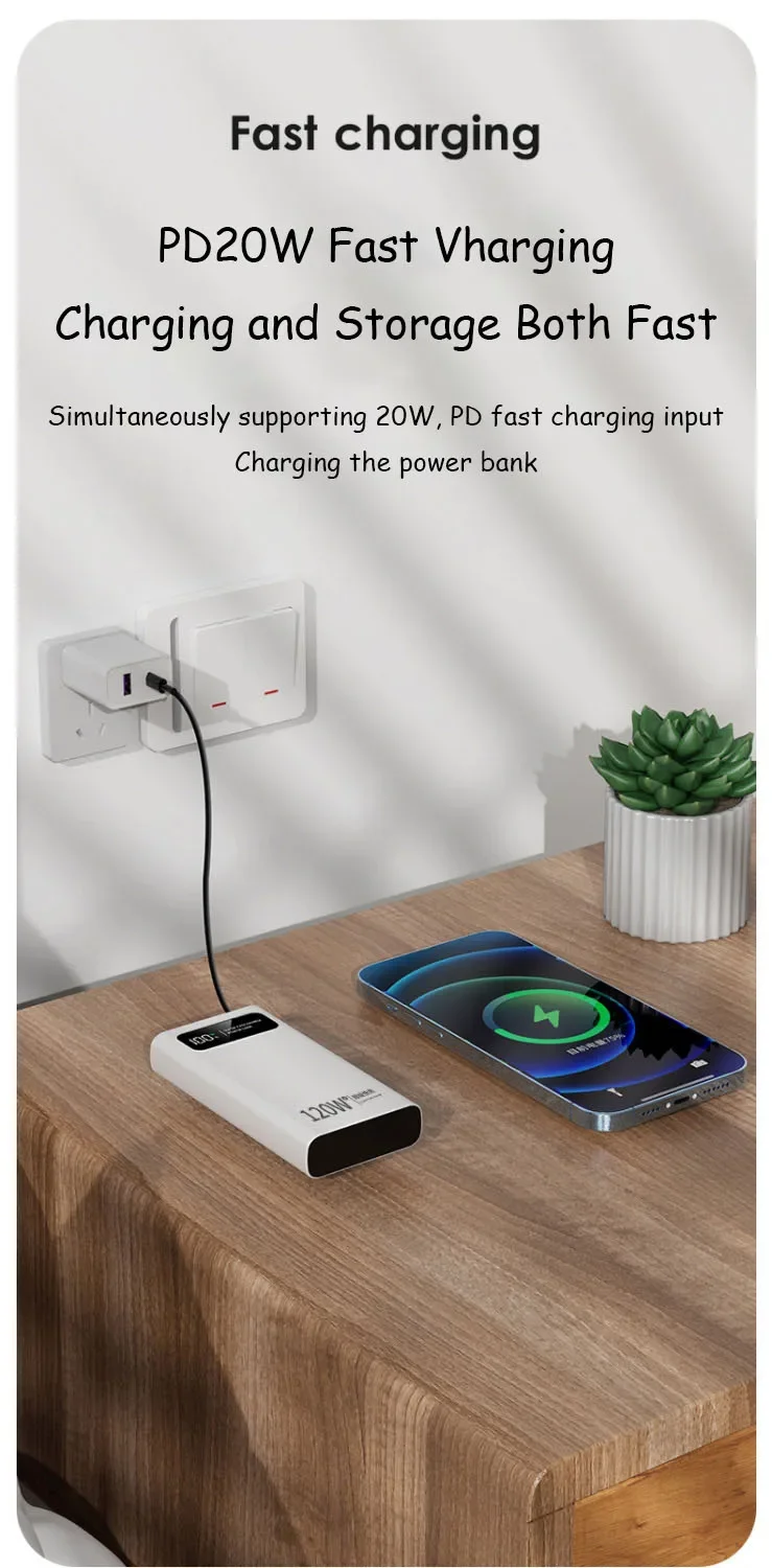 Xiaomi 50000mah 120w בנק כוח טעינה מהיר במיוחד קיבולת גבוהה תצוגה דיגיטלית בנק חשמל עבור iPhone Samsung huawei