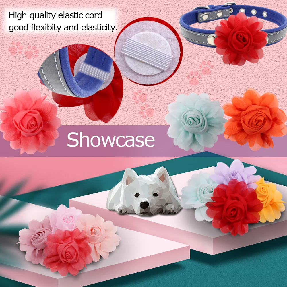 Big Flower-Collar 50px Dog Flower Collar Accessory  Dog Bow Tie  Pet Supplies Dog Accessories Bow Tie Collars For Small Dogs 2