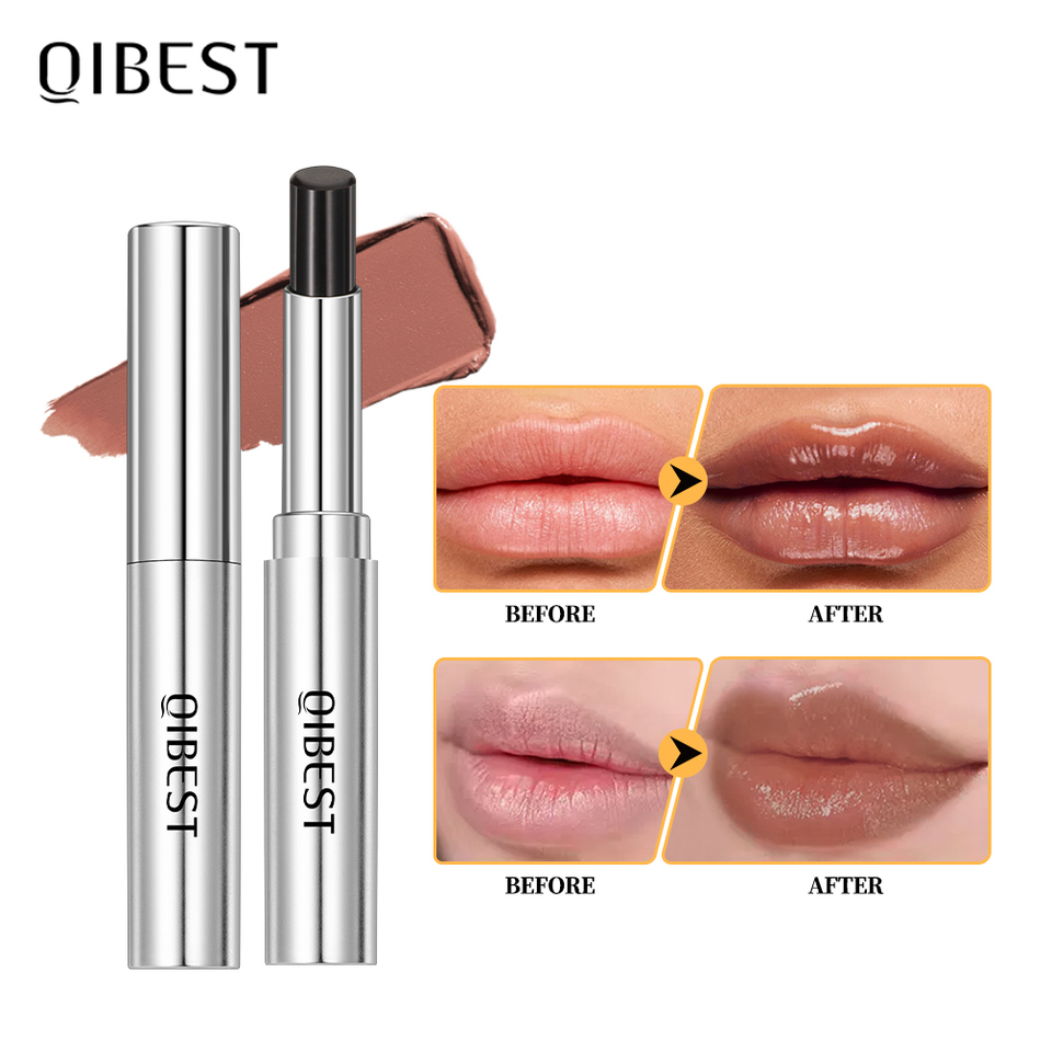 QIBEST Honey Lipstick Nourishing Lip Balm Moisturizing Tinted Lip Plumping Balm Smooth Enhancing Natural Color Lip Care Makeup