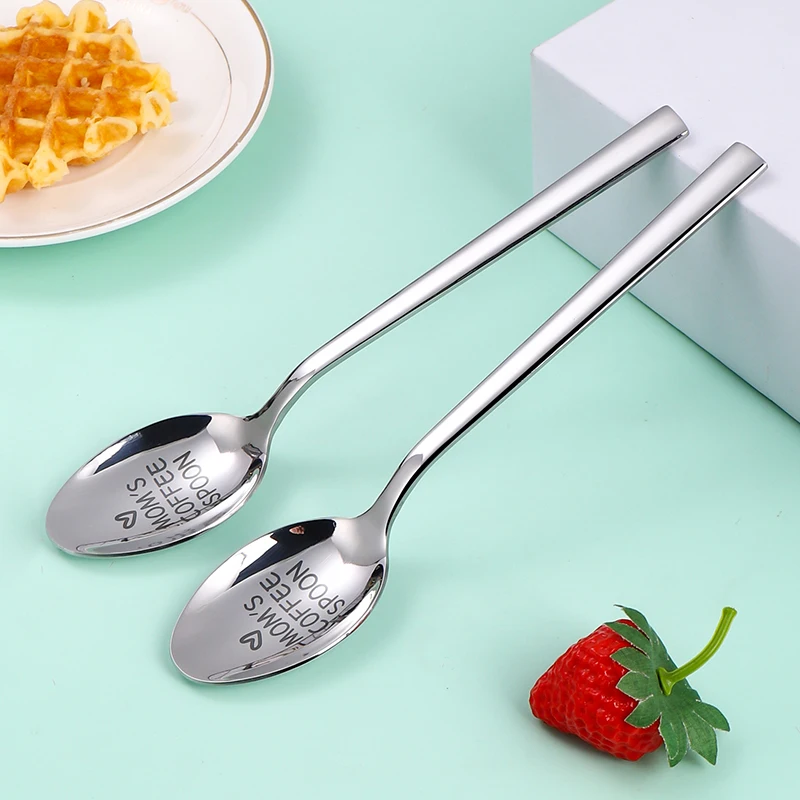 Stainless Steel Tableware Spoon for Christmas Coffee Dessert Tea Ice Cream Fruit 1Piece stainless steel spoon tea spoon