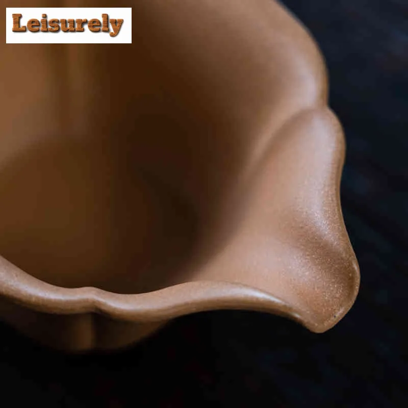 150ml Retro Yixing Purple Clay Teapots Handmade Lotus Flower Hand Grab Pot Raw Ore Mud Kettle Zisha Tea Set Cafes Supplies Craft