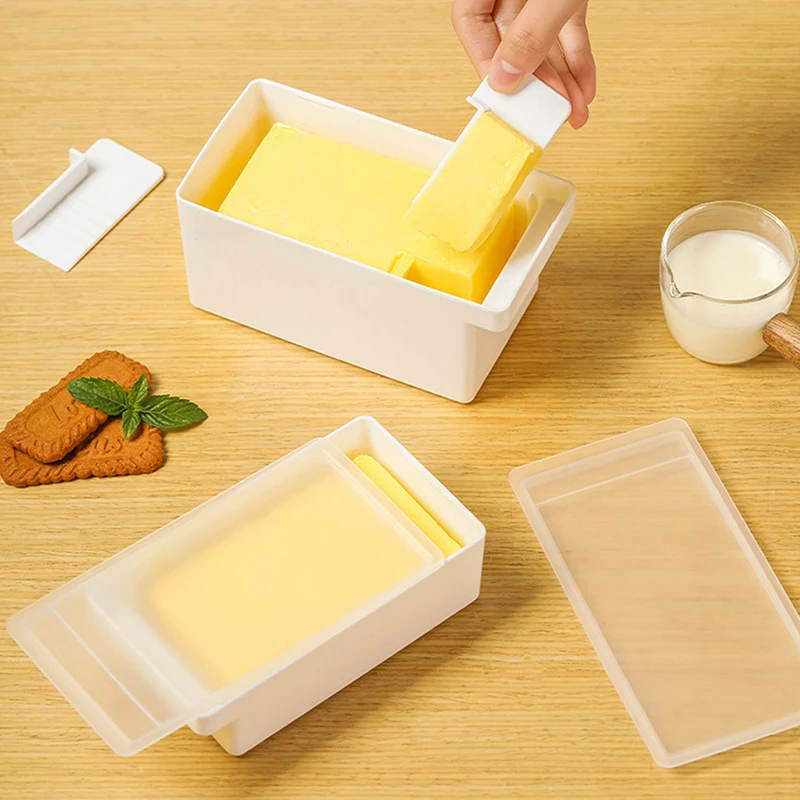 Dustproof Butter Dish Quantitative Cutting Crisper Preservation Container Refrigerator Cheese Cooler Fresh-keeping Box