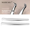 New Style Imported 402 Silver Gray Stainless Steel Lashes Tweezers Individual Waterproof Portable Beauty Makeup Tools Supplies 1