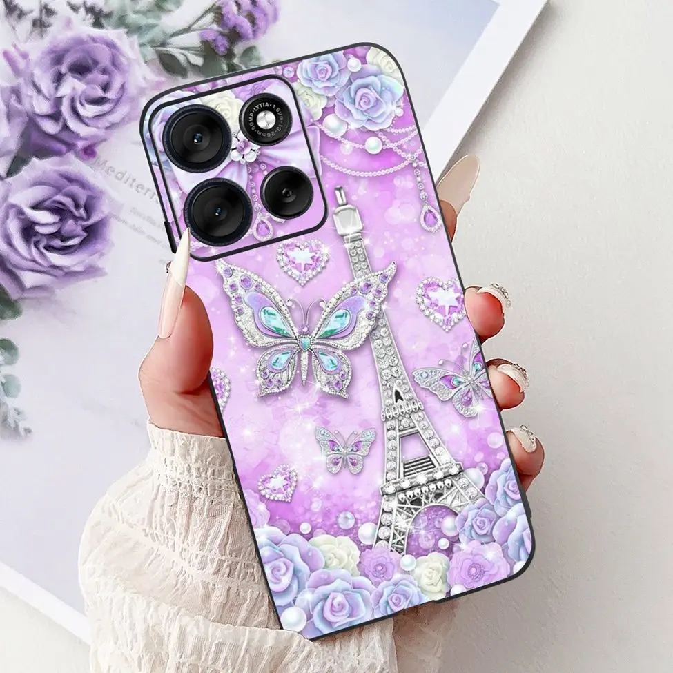 Cute Cartoon Cat & Butterfly Luxury Phone Case – Stylish Protection