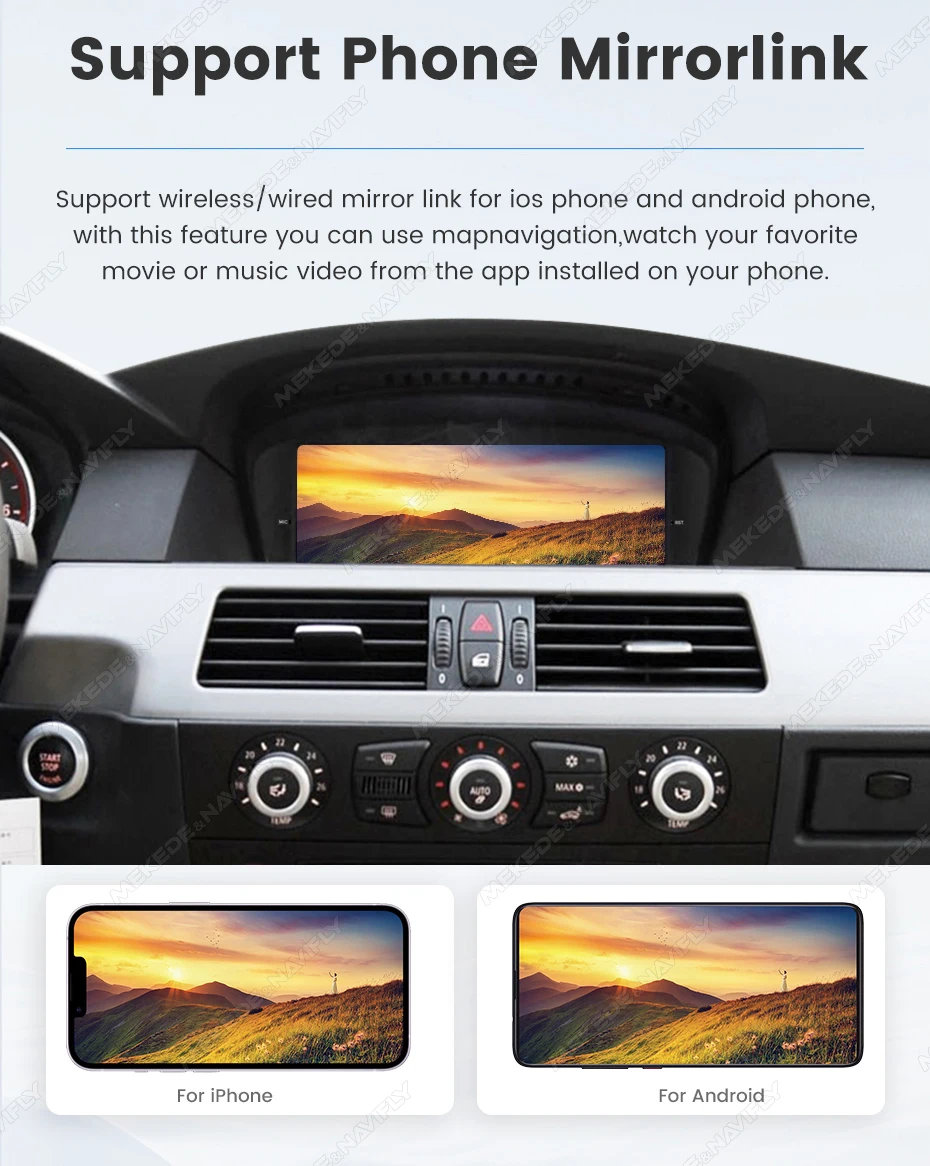 MEKEDE Radio para coche con sistema operativo linux, CarPlay inalámbrico, Android, 9,3 pulgadas, para BMW serie 5/3 E60 E61 E63 E64 E90 E91 E92, navegación GPS, multimedia para coche, pantalla de 1600x600, sistema inte 7