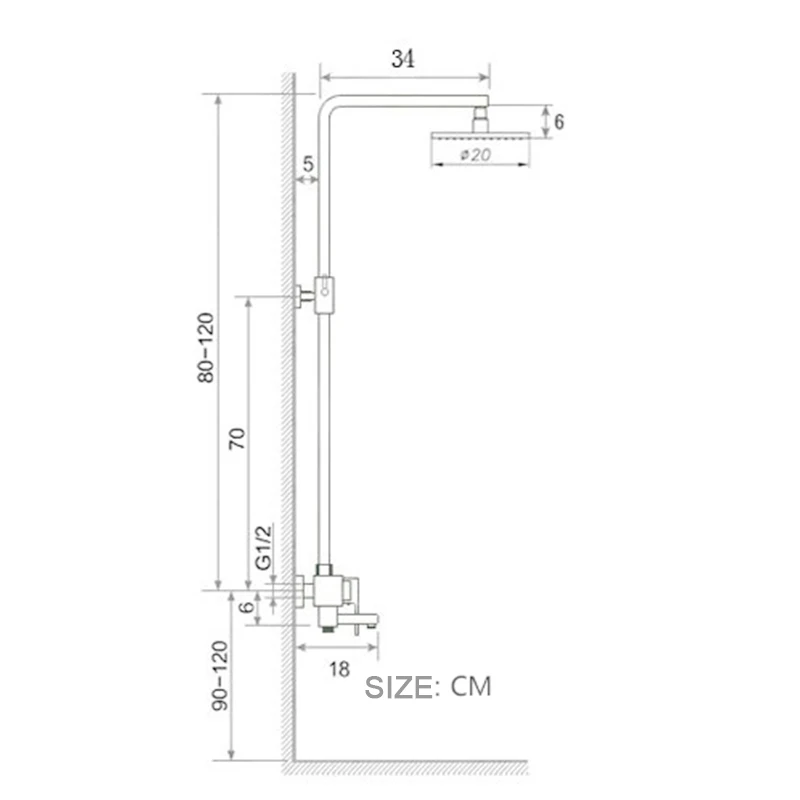 Bathroom Shower Faucet Set Black/Chrome Brass Shower Mixer Crane Rainfall