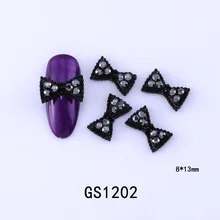  Nail Art Decoration Zircon Jewelry Gold-plated Streamer Gold and Silver Bow Knot Pearl Diamond 