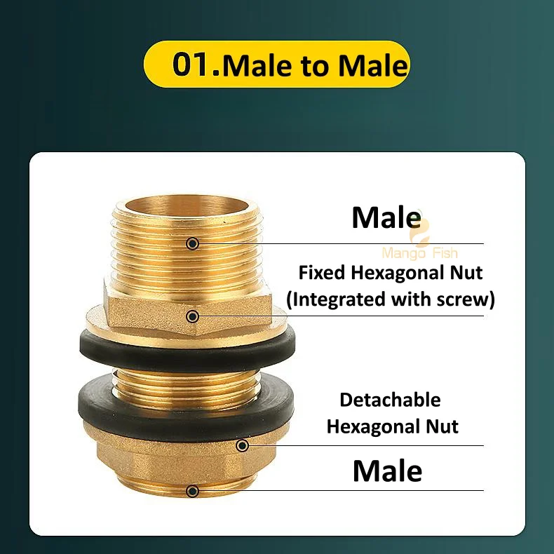 1/2" 1/4" Brass Water Tank Connector Silicone Gasket Copper Pipe Fish Tank Coupling Joint Garden Irrigation Pipe Hose Adapter