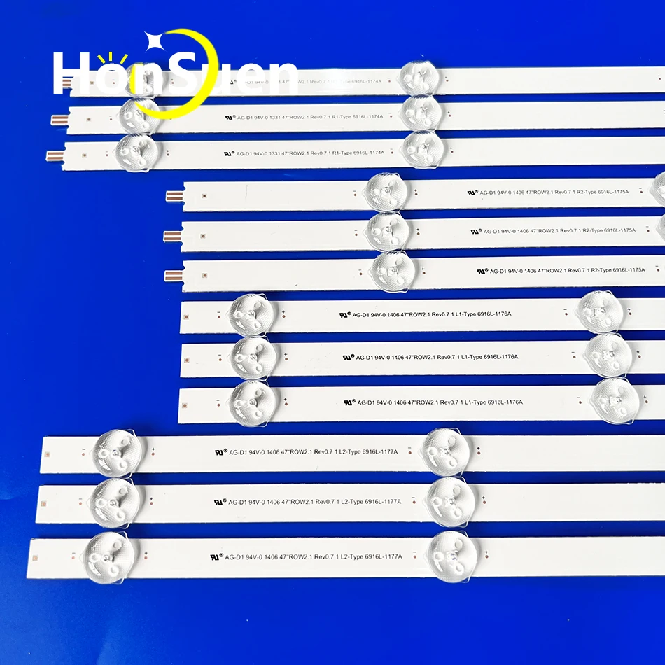 47 Inch TV Backlight Strips 12-Piece LED Strip Replacement Kit For LG 47" TVs (Models: 47LN5700, 47LN5400, 47LA Series) LG Lw6017r - Foto 7