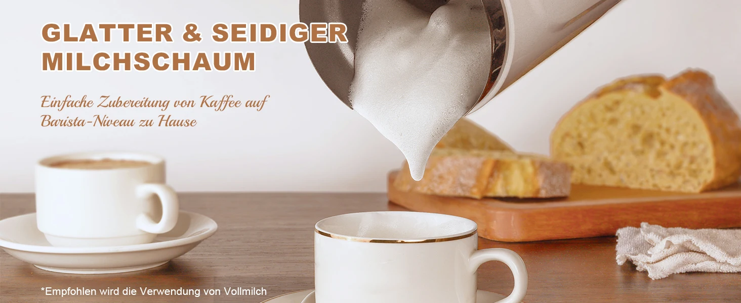 BioloMix Elektrischer 4-in-1 automatischer Heiß- und Kaltmilchaufschäumer für Latte, Schaumbereiter, heiße Schokolade, Cappuccino – Detail 9