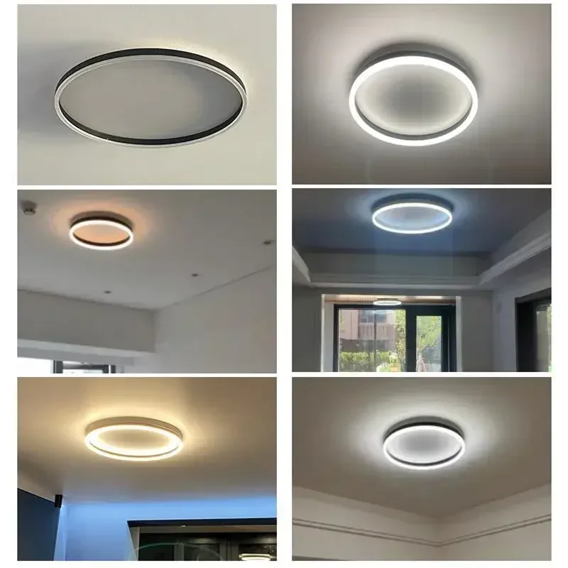 Plafoniere a Led circolari nordiche per soggiorno armadi da balcone camera da letto lampada da soffitto decorazioni per la casa lustro illuminazione per interni