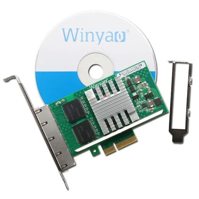 Сетевая карта 4 портами плата PCI Express Gigabit 1000Mbps PCIE X4 Ethernet адаптер сетевой контроллер NIC WYI350T4V2 5