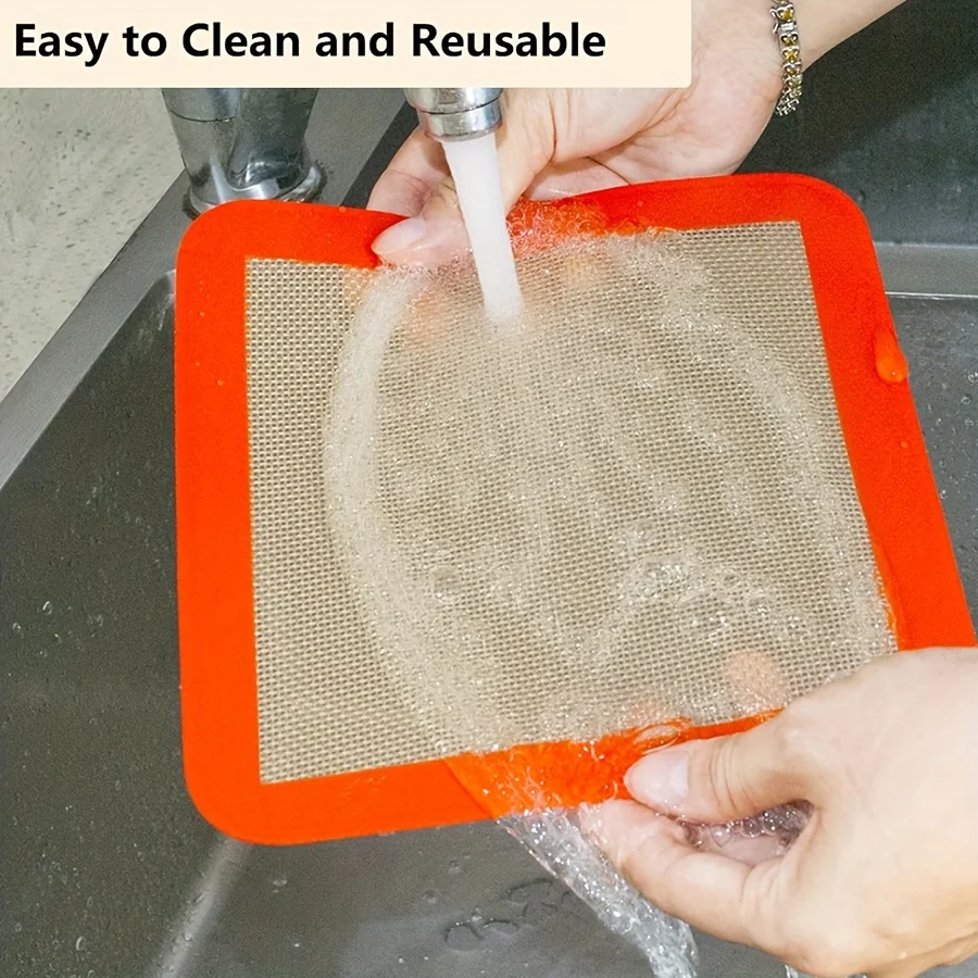 Square Silicone Baking Mats for 8/9 Inch Cake Pan Food Grade Non-stick Reusable Silicone Mat for Baking Pan Bread/Pastry