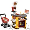 Hot  Simulation Supermarket Toys With Shopping Cart Scanner Cashier Kitchen Toys Birthday Gift Refrigerator Spray Anime Gift 4