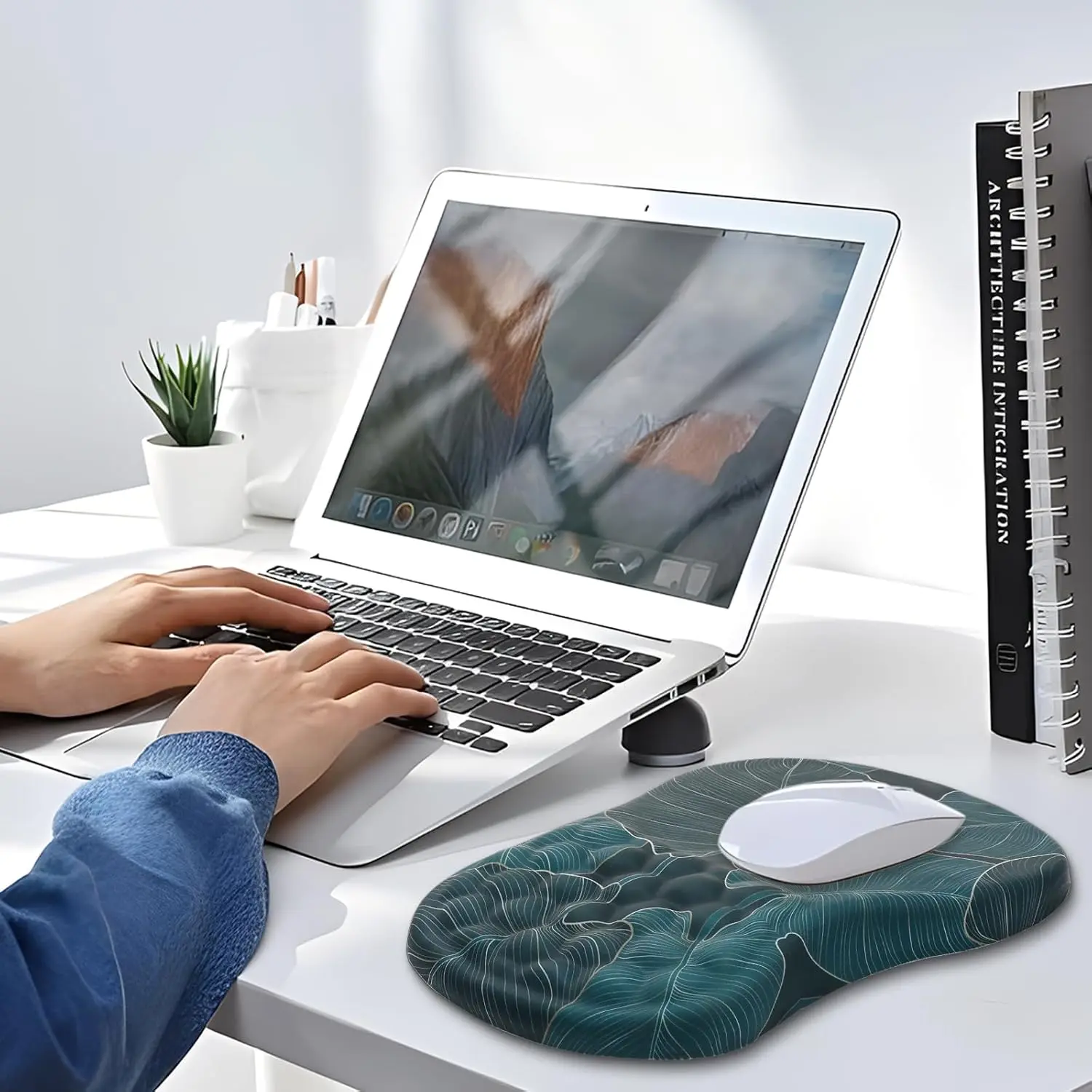 Ergonomic Mouse Pad Wrist Pad Non-slip Keyboard Wrist Rest Support Mat Computer Mousepad Memory Foam Gaming mouse pad for PC