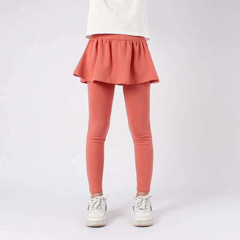 Girls School Uniform Pants Ruffle Warm Skirt Leggings Toddler Girl Stretchy Cotton Pantskirt Children Pants Tights Kids Clothes