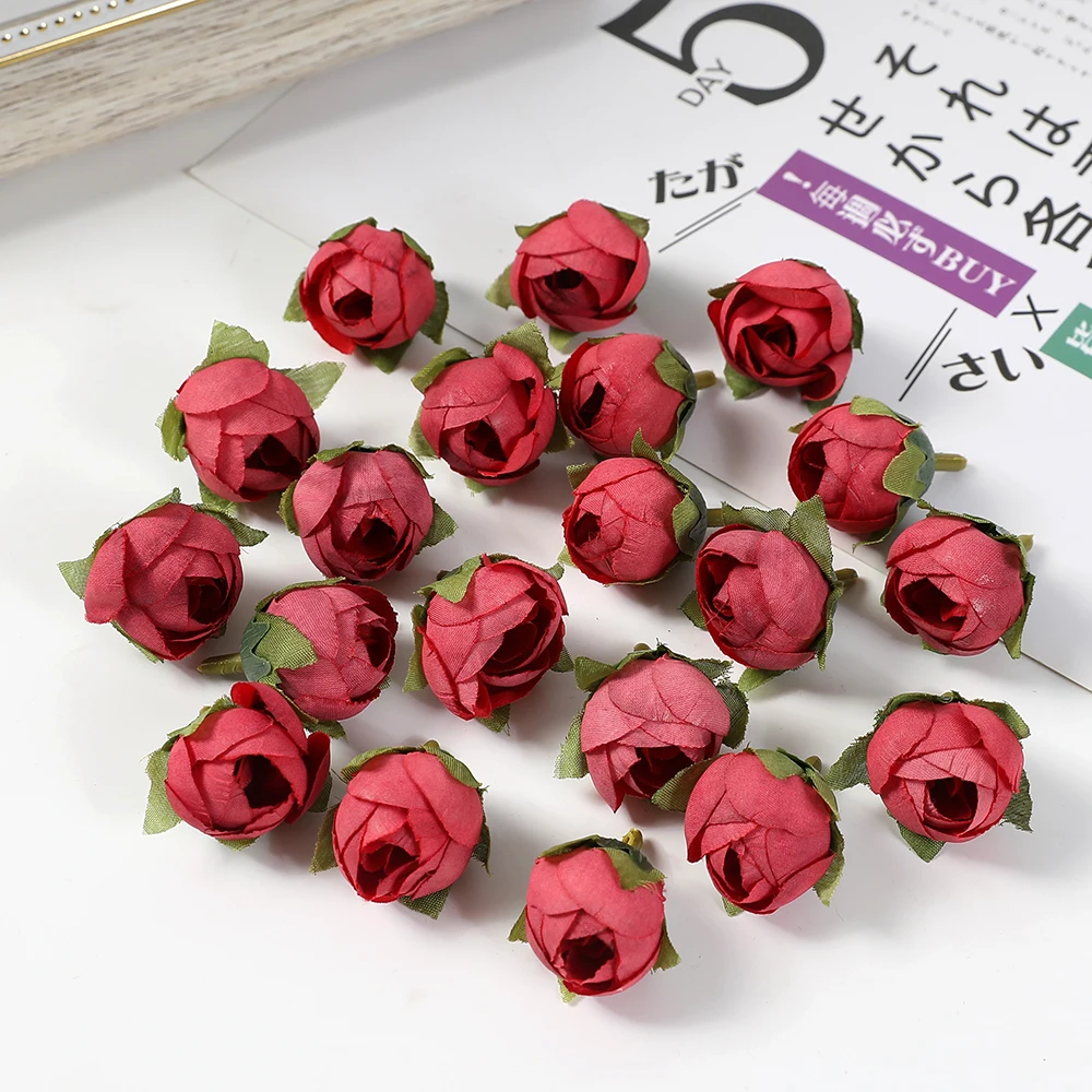10-Piece Set of Rose Tea Buds Artificial Silk Flowers
