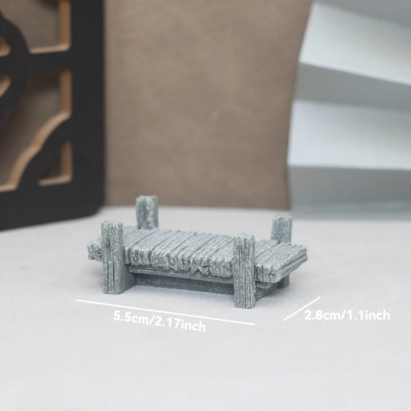 Miniature Sandstone Bridge Figurine for Decorative Landscaping and Fairy Gardens