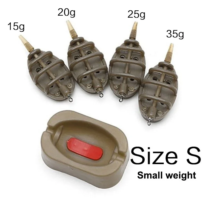 Outdoor Inline Methode Feeder Form Köder Werfer Köder Plumb Set Karpfen Angeln Köder Halter Werkzeug Feeder 1PC/4PCS – Detail 6