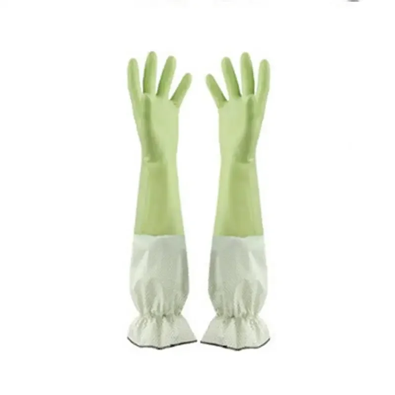 Washing Gloves Dishwashing Cleaning Rubber Durable Household Long Thickening WomenGloves Sleeve Floral Glove Waterproof Kit 6